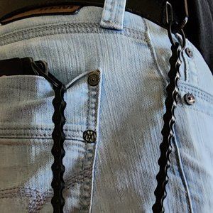 Black Wallet Chain Stainless Steel Biker Chain Trucker Leash 24"  Goth Punk